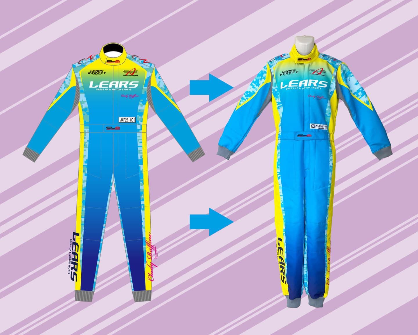 JAF公認CLAカートスーツ KART-model LE-310V マットタイプ JAF公認カートスーツのCLAレーシングスーツ