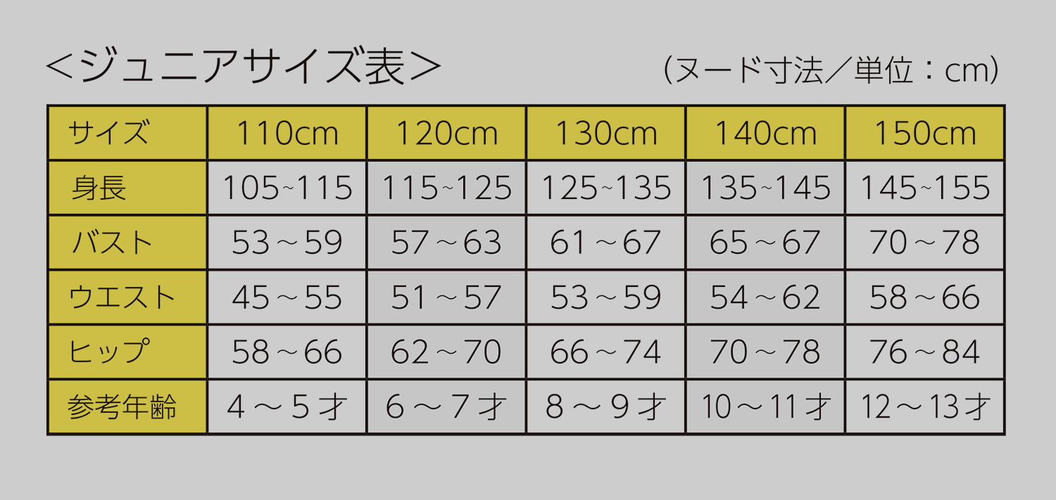 レーシングスーツジュニアサイズ表